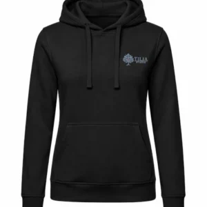 Czarna bluza damska z logotypem wyhaftowanym